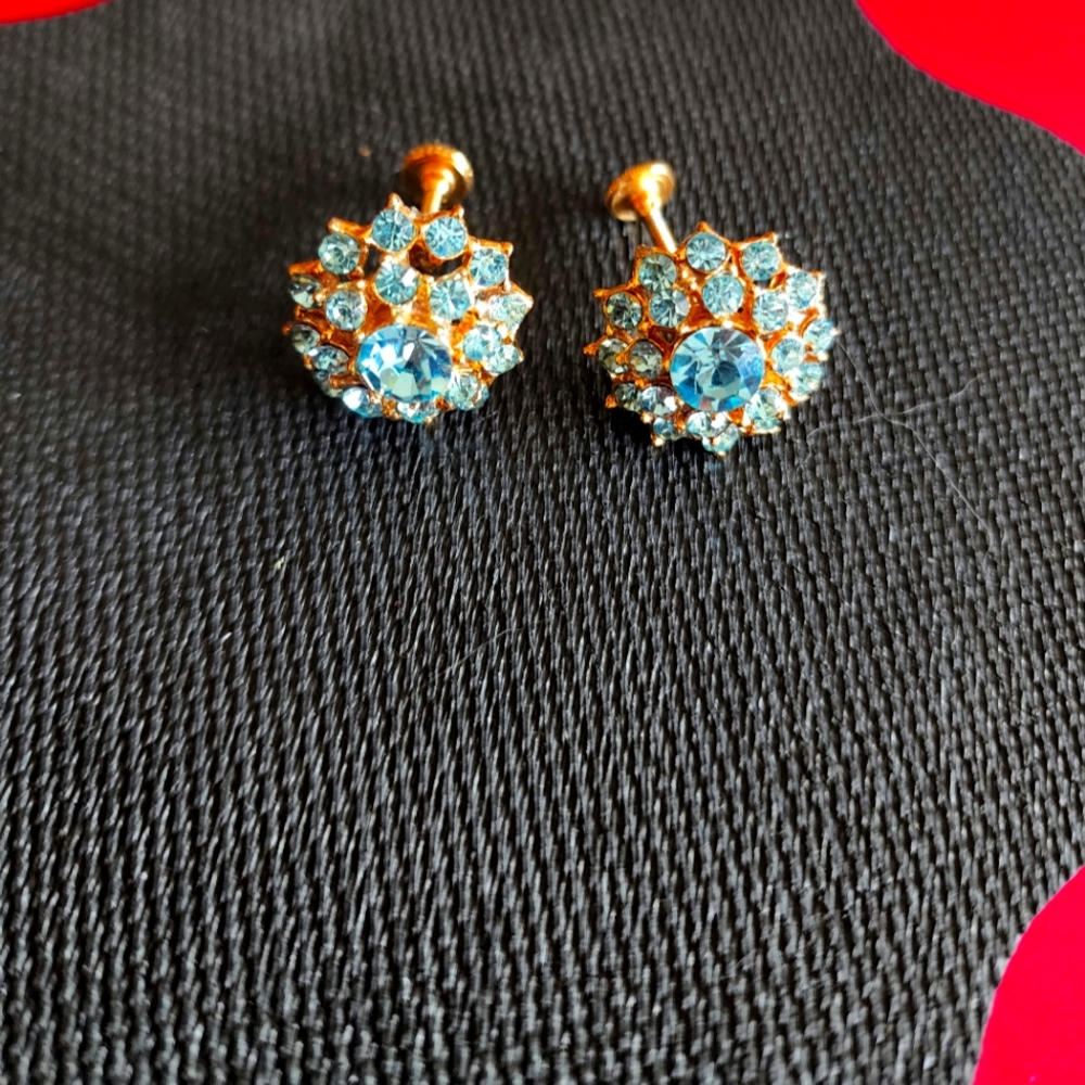 Rhinestone Cluster Clip-On Earrings